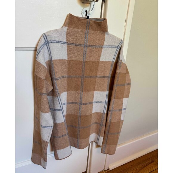 Rachel Zoe New York Tan Plaid Retro Turtleneck Sweaters Size XS - Picture 1 of 3